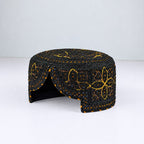 Black Sindhi Topi - Traditional Design - Blue Shade - Nasir Bhai