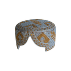 Grey Sindhi Topi - Traditional Design - Golden Shade - Nasir Bhai