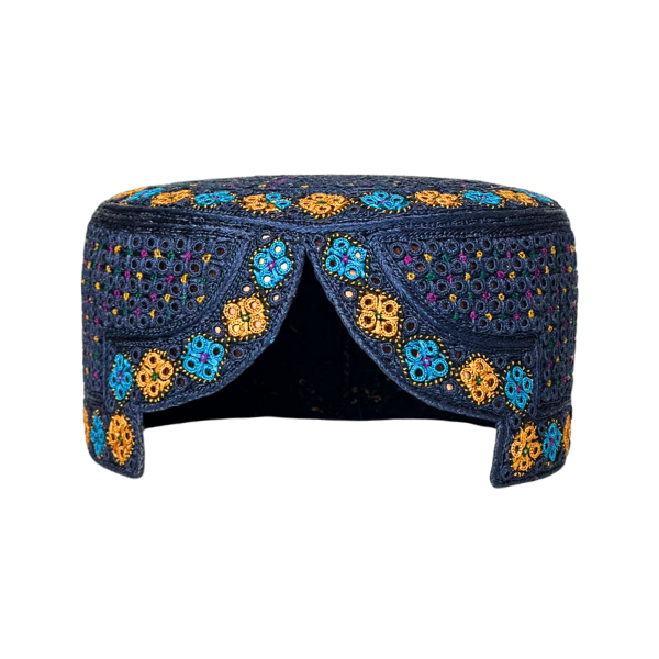 Blue Sindhi Topi - Traditional design - Blue Shade - Nasir Bhai