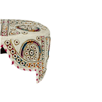 White Balochi Topi - Traditional design - Golden Shade - Nasir Bhai