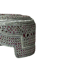 White Sindhi Topi - Maroon Stitching - Small RedAnd Maroon Tikki - Raja Cap