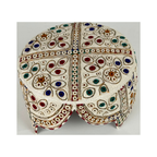 White Balochi Topi  - Traditional design - Golden Shade - Nasir Bhai