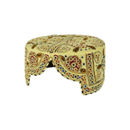 Light Brown Balochi Topi - Traditional design - Blue Shade - Nasir Bhai