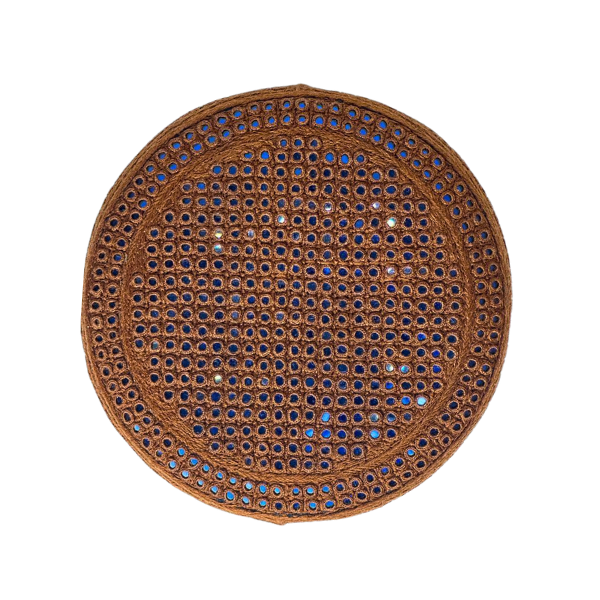 Brown Sindhi Topi - Blue Shade - Nasir Bhai