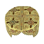 Light Brown Balochi Topi - Traditional design - Blue Shade - Nasir Bhai