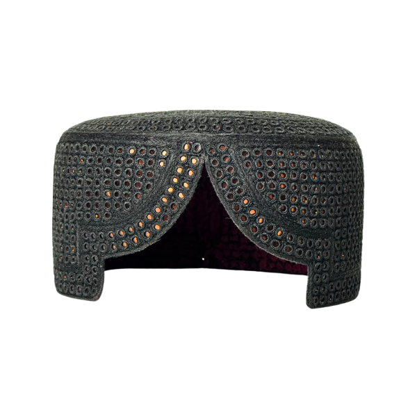 Black Sindhi Topi - Golden Shade - Nasir Bhai