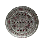 White Sindhi Topi - Maroon Stitching - Small RedAnd Maroon Tikki - Raja Cap