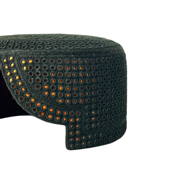 Black Sindhi Topi - Golden Shade - Nasir Bhai