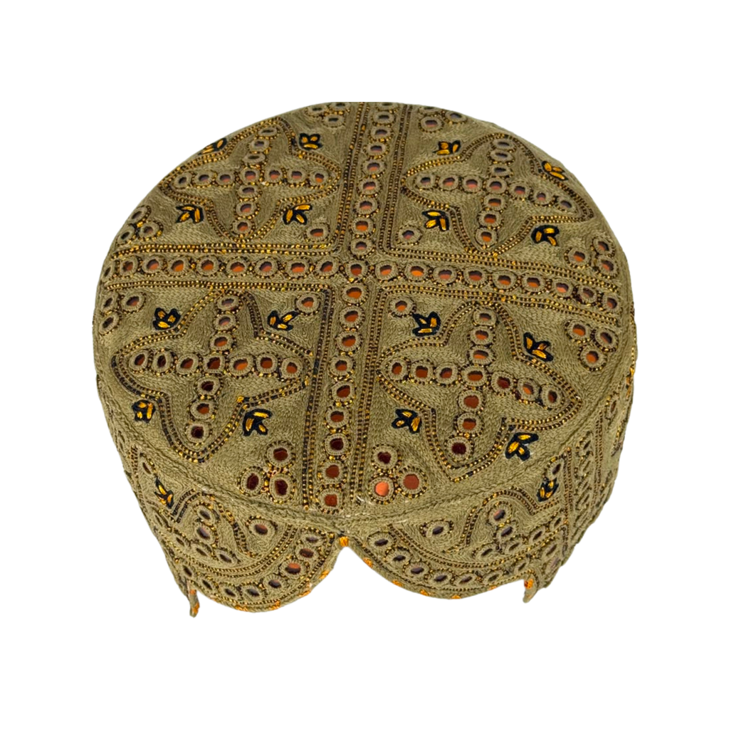 Brown Balochi Topi - Traditional design - Golden Shade - Nasir Bhai