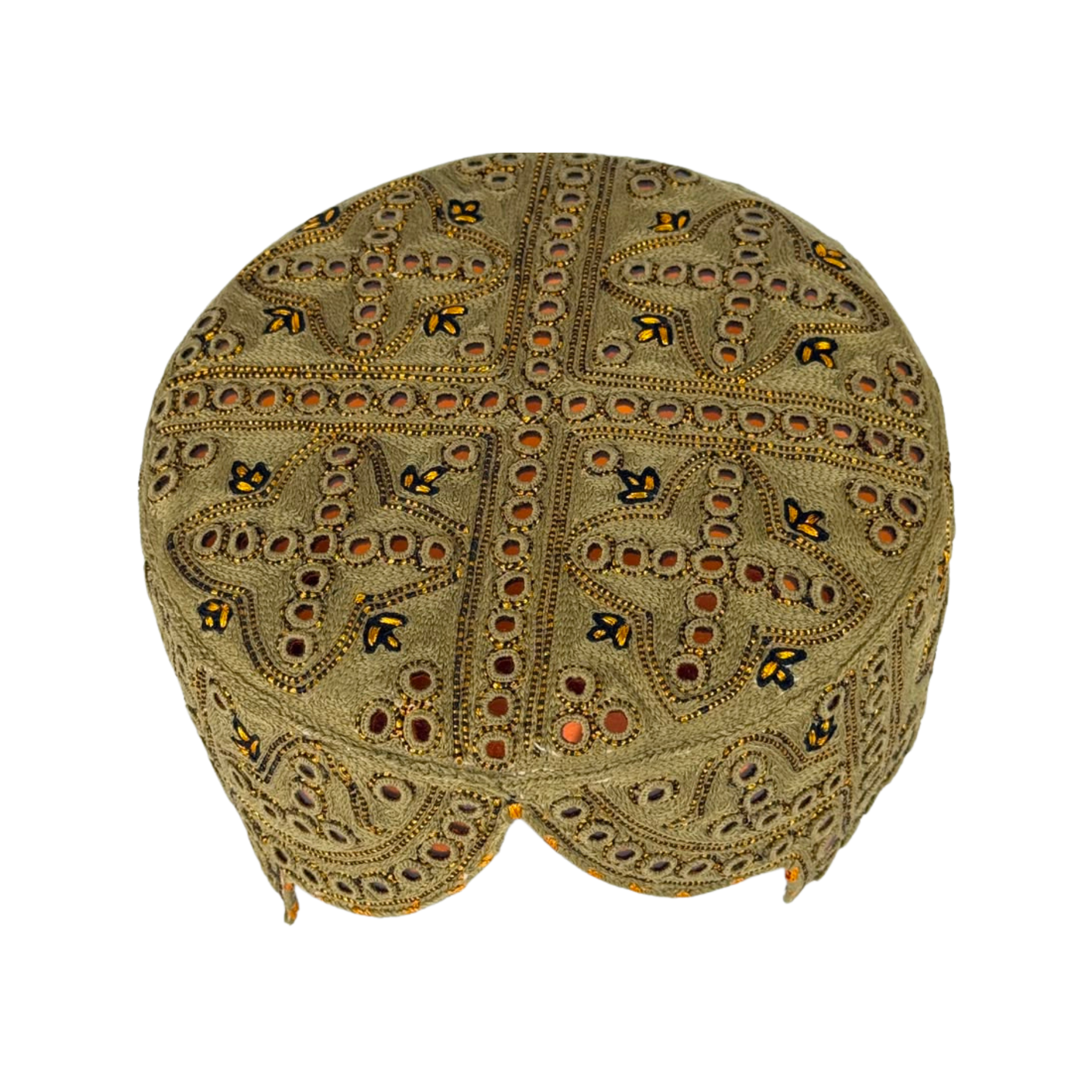 Brown Balochi Topi - Traditional design - Golden Shade - Nasir Bhai