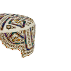 White Balochi Topi - Traditional design - Golden Shade - Nasir Bhai