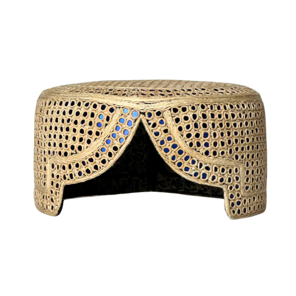 Light Brown Sindhi Topi - Blue Shade - Nasir Bhai