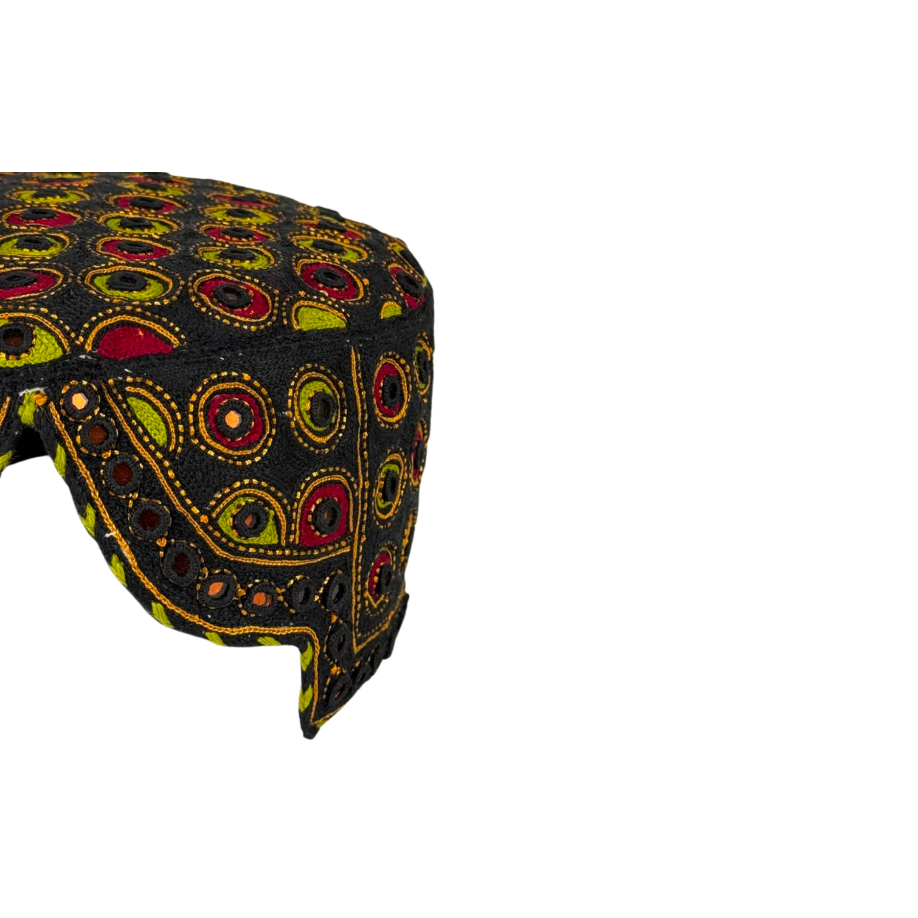 Black Balochi Topi - Traditional design - Golden Shade - Nasir Bhai