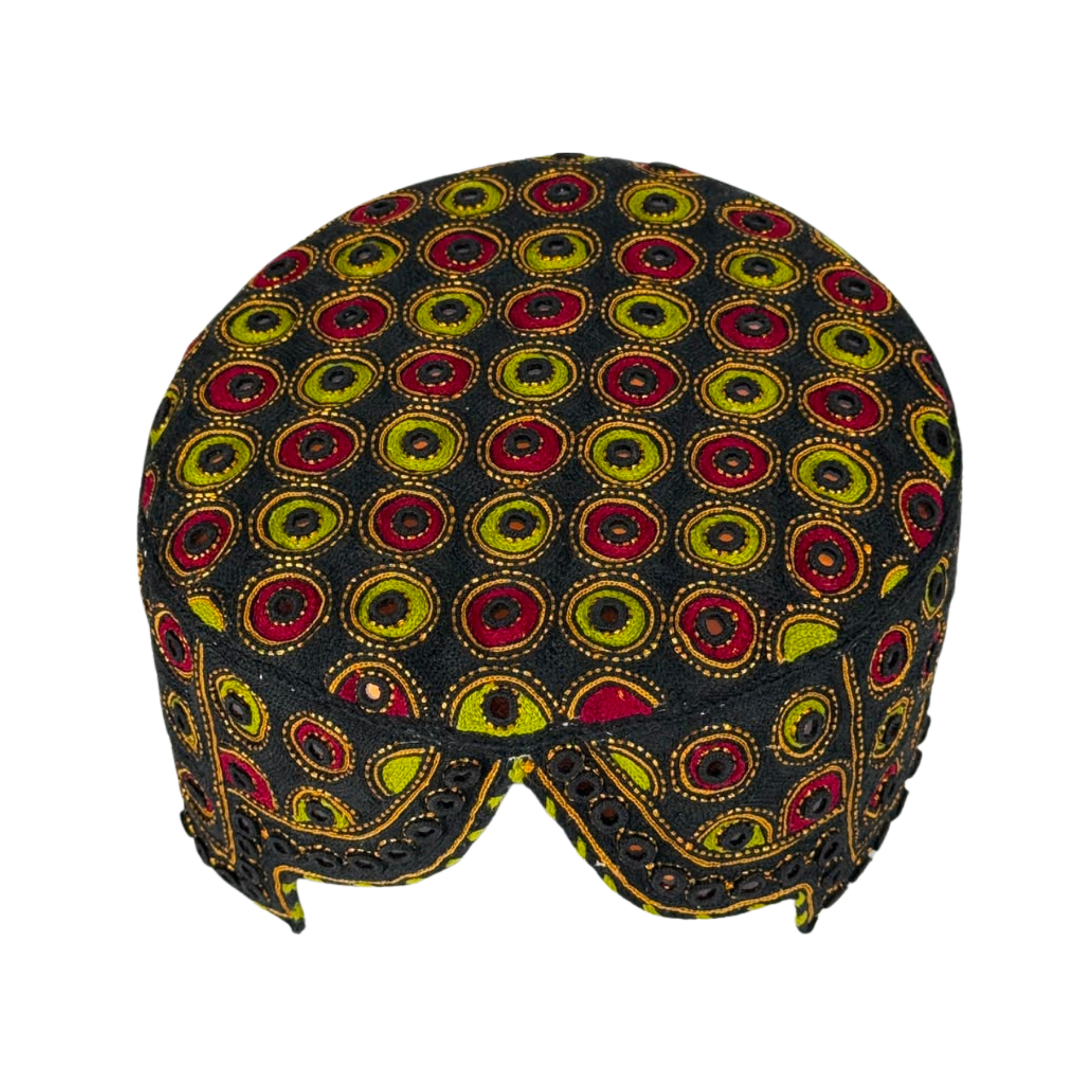 Black Balochi Topi - Traditional design - Golden Shade - Nasir Bhai