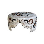 White Sindhi Topi - Flower Design - Golden Shade - Nasir Bhai