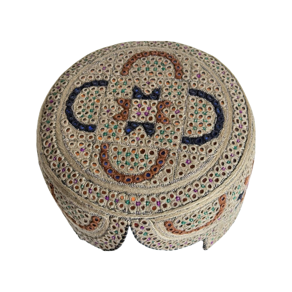 Brown Sindhi Topi - Traditional Design - GoldenShade - Nasir Bhai