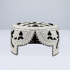 White Sindhi Topi - Flower Design - Nasir Bhai