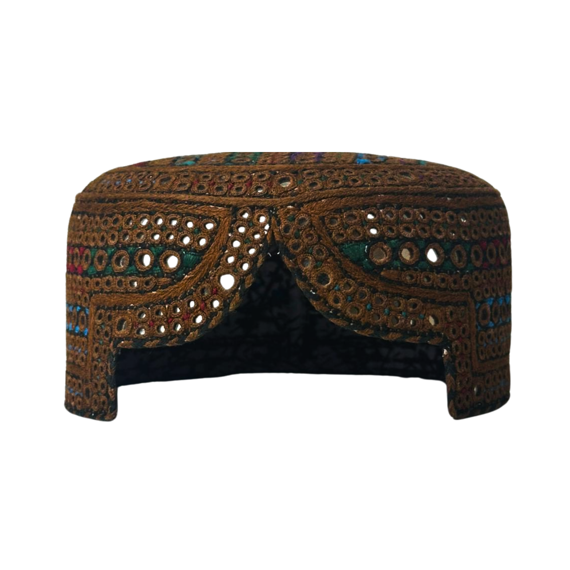 Brown Sindhi Topi - White Shade - Nasir Bhai