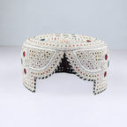 White Sindhi Topi - Heart Design - Nasir Bhai