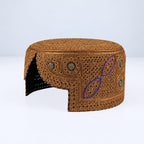 Brown Sindhi Topi - Heart Design - Nasir Bhai