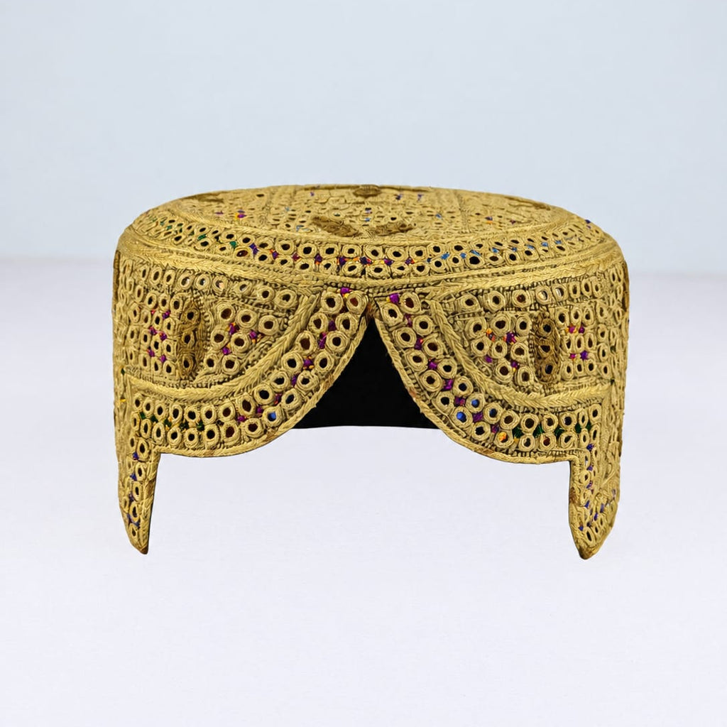 Golden Sindhi Topi - Traditional Design - Golden Shade - Nasir Bhai
