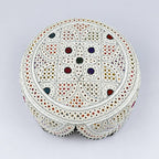 White Sindhi Topi - Heart Design - Nasir Bhai