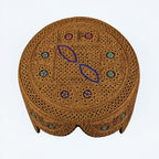 Brown Sindhi Topi - Heart Design - Nasir Bhai