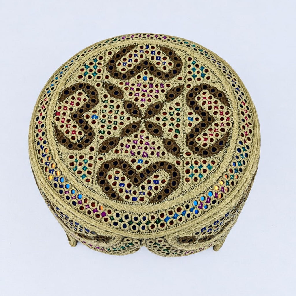 Light Brown Sindhi Topi - Traditional Design - Golden Shade - Nasir Bhai