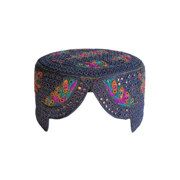 Black Sindhi Topi -  Traditional Design - Golden Shade - Nasir Bhai