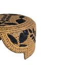 Golden Sindhi Topi - Flower Design - Blue Shade - Nasir Bhai
