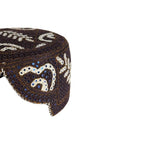 Brown Sindhi Topi - Heart Design - Blue Shade - Nasir Bhai