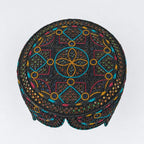 Black Sindhi Topi  - Traditional Design - Blue Shade - Nasir Bhai