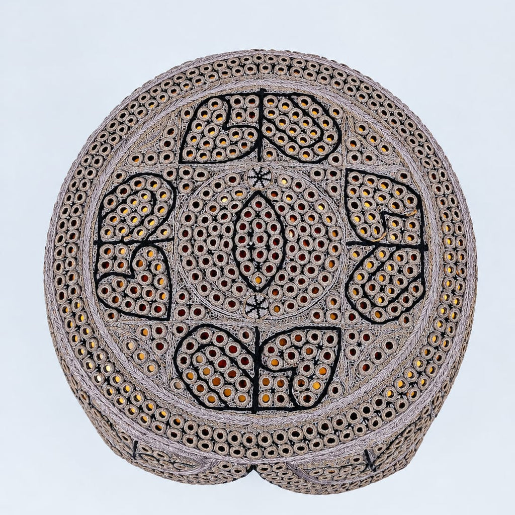 Pink Sindhi Topi - Traditional Design - Golden Shade - Nasir Bhai