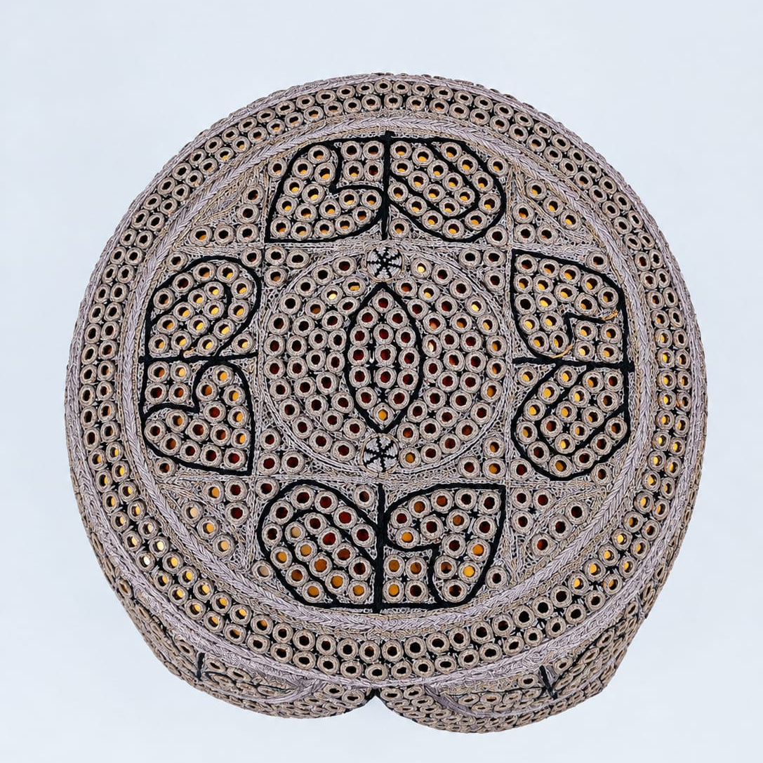 Pink Sindhi Topi - Traditional Design - Golden Shade - Nasir Bhai