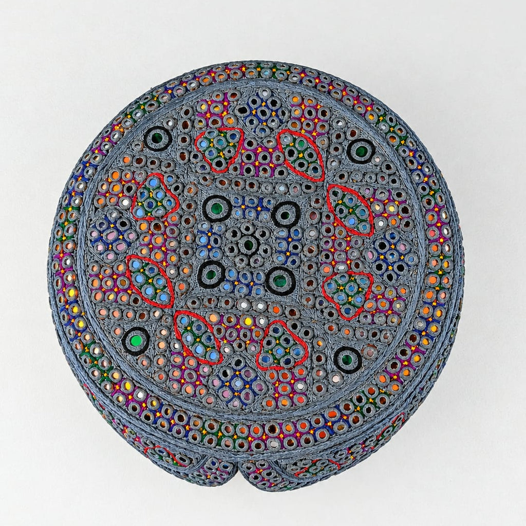 Purple Sindhi Topi - Green And Blue Shade - Nasir Bhai