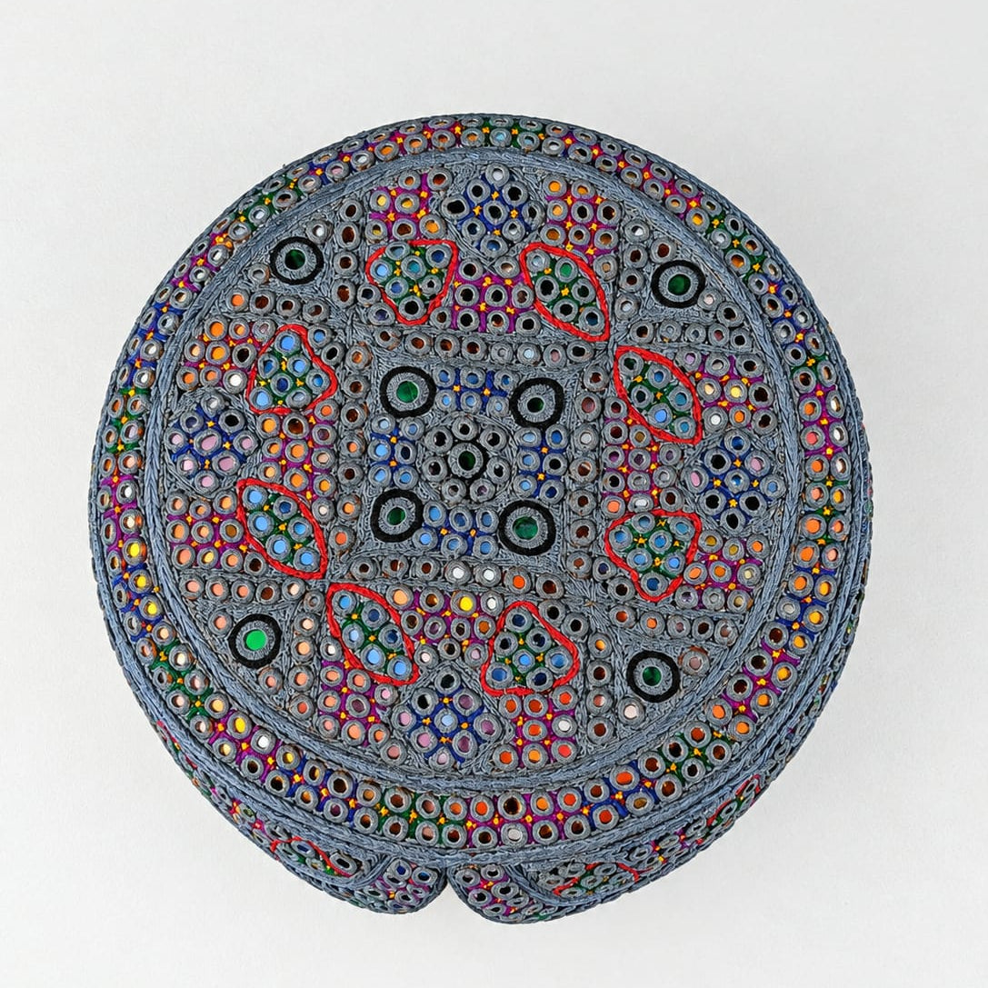 Purple Sindhi Topi - Green And Blue Shade - Nasir Bhai