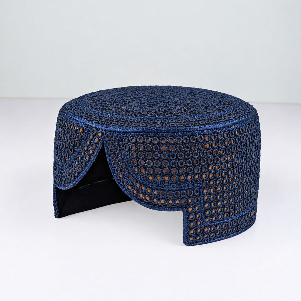 Blue Sindhi Topi - Golden Shade - Nasir Bhai
