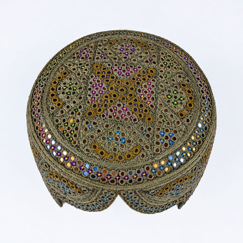 Brown Sindhi Topi - Traditional Design - Golden Shade - Nasir Bhai