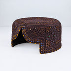 Dark Brown Sindhi Topi - Traditional Design - Golden Shade - Nasir Bhai