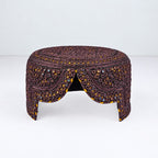 Dark Brown Sindhi Topi - Traditional Design - Golden Shade - Nasir Bhai