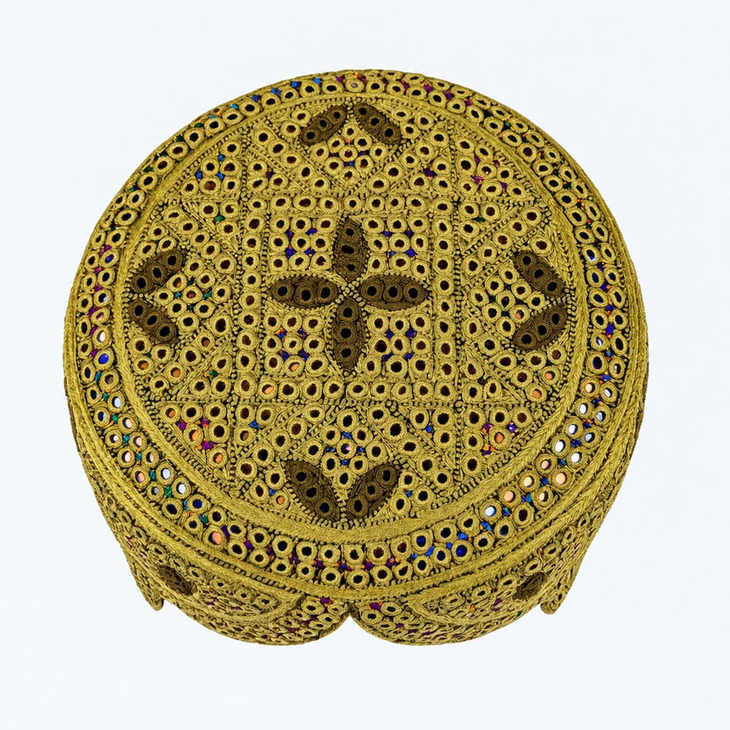 Golden Sindhi Topi - Traditional Design - Golden Shade - Nasir Bhai