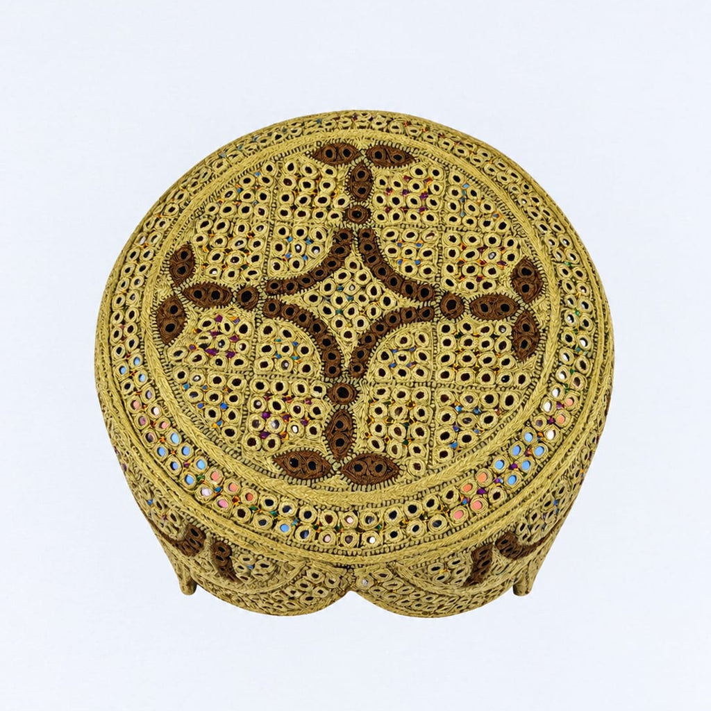 Golden Sindhi Topi  - Traditional Design - Golden Shade - Nasir Bhai
