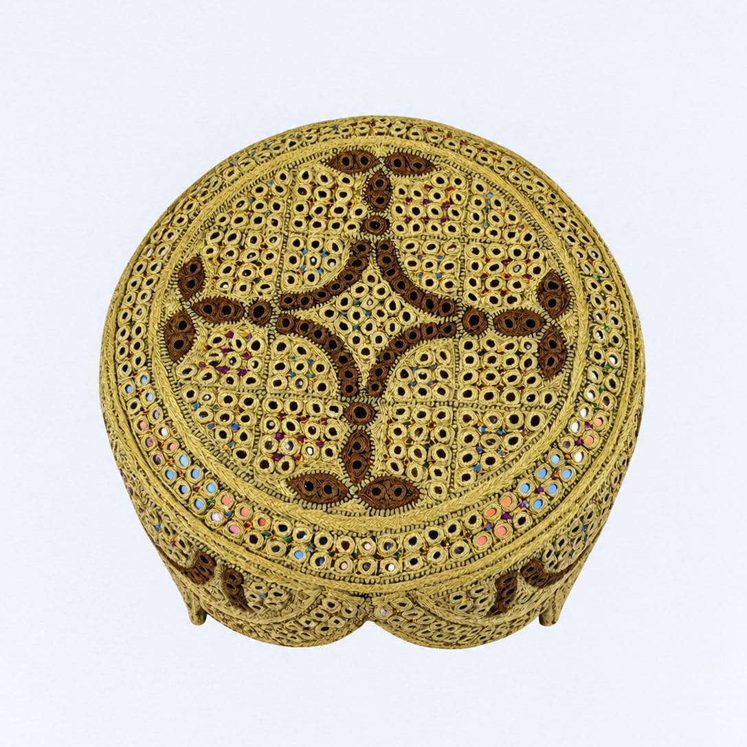 Golden Sindhi Topi  - Traditional Design - Golden Shade - Nasir Bhai