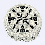White Sindhi Topi - Flower Design - Nasir Bhai