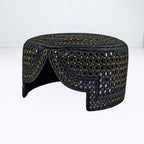 Black Sindhi Topi - Traditional Design - Blue Shade - Nasir Bhai