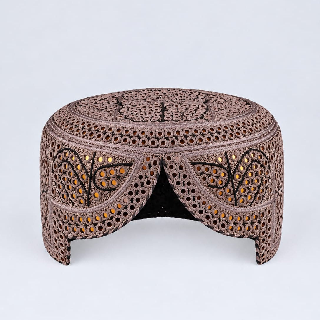 Pink Sindhi Topi - Traditional Design - Golden Shade - Nasir Bhai