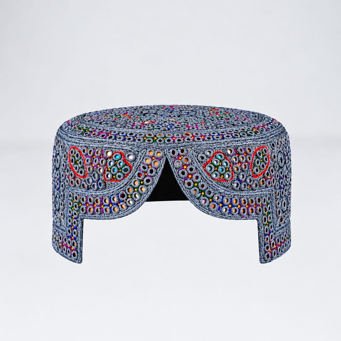 Purple Sindhi Topi - Green And Blue Shade - Nasir Bhai