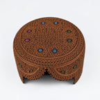 Brown Sindhi Topi - Heart Design - Nasir Bhai