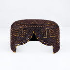Dark Brown Sindhi Topi - Traditional Design - Blue Shade - Nasir Bhai