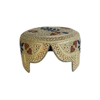 Light Brown Sindhi Topi - Flower Design - Golden Shade - Nasir Bhai